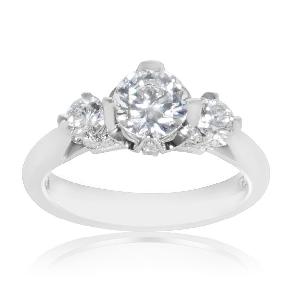 008986 pv Tacori 3 Stone Engagement Ring Setting in Platinum 12 CTW HT 2314