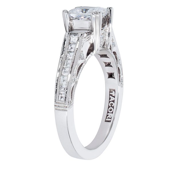 009081 SV Tacori 3 Stone Engagement Ring Setting in Platinum 34 CTW HT 2509 P