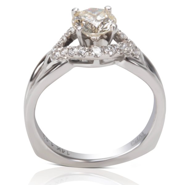 009966 pv BRAND NEW Diamond Halo Engagement Ring in 14K White Gold 113 CTW