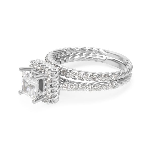 011583 sv BRAND NEW Halo Diamond Bridal Set in 18K White Gold with Diamonds 070 CTW