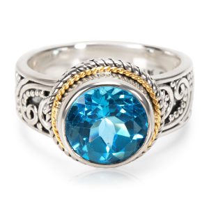 018539 fv dfd38f3f 2a35 4ba3 b1e5 9e3f45dd9663 BRAND NEW Robert Manse Blue Topaz Fashion Ring in 18KYG and StSi