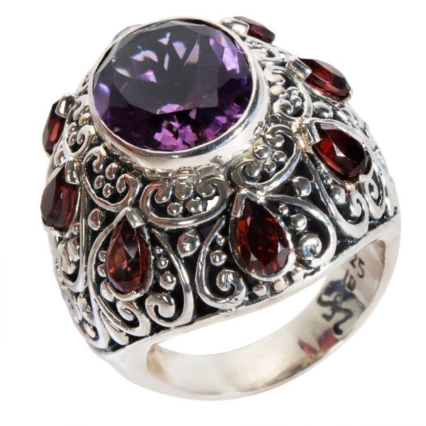 018812 FV BRAND NEW Robert Manse Amethyst Garnet Ring in Sterling Silver