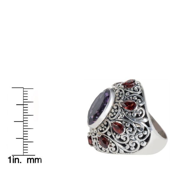 018812 pv BRAND NEW Robert Manse Amethyst Garnet Ring in Sterling Silver