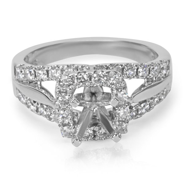 019874 fv BRAND NEW Diamond Engagement Ring Setting in 18k White Gold 088 CTW