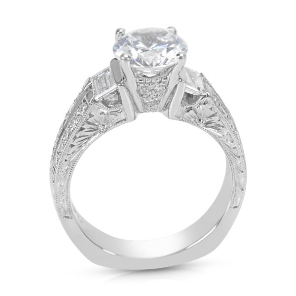 020501 pv Brand New Dehago Diamond Engagement Ring Setting in Platinum 066 CTW