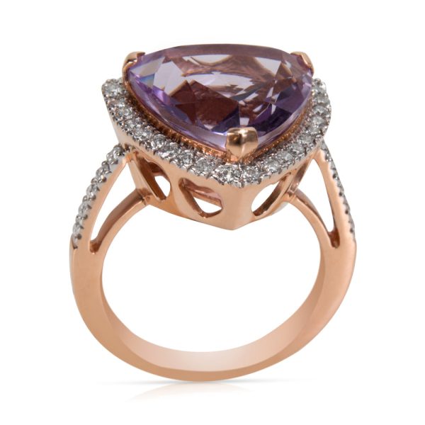 022656 pv c835089a e8cf 47f8 ba1a 312cb275af5e BRAND NEW Amethyst Diamond Fashion Ring in 14K Rose Gold 042 CTW