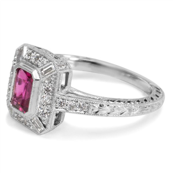 022750 sv 8961eb26 1df0 4eb7 ae57 5c0bea1a9775 Tourmaline and Diamond Ring in 18K White Gold 045 CTW