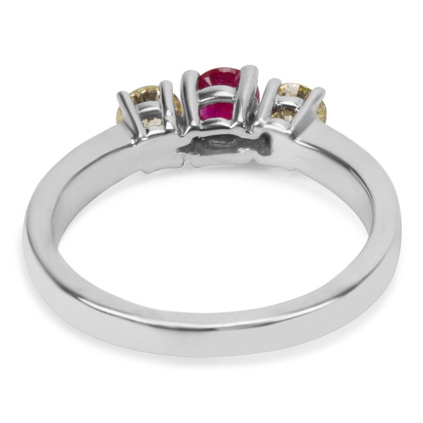 023221 bv 298b0c88 d7b0 4c06 a57d 8bf86f54900a BRAND NEW Diamond Ruby 3 Stone Ring in 14k White Gold 040 CTW