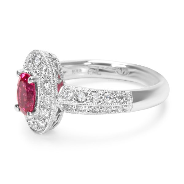 023232 sv Synthetic Red Spinel Fashion Ring in 18K White Gold 054 CTW