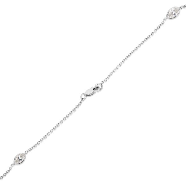 024628 clasp 1fec5d2c e982 4f97 8145 534c86448559 BRAND NEW Marquise Diamonds by the Yard Necklace in 14K White Gold 495 CTW