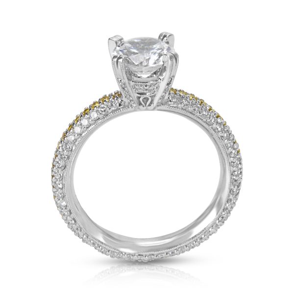 026255 pv 5b62ba34 8580 48ce 8794 849004f20524 BRAND NEW La Reina Diamond Engagement Ring Setting in 18K White Gold 108 CTW