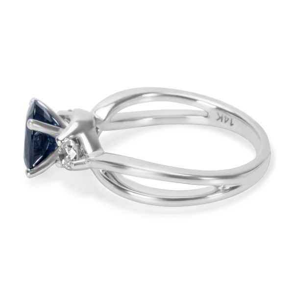 027225 sv Abraded Sapphire Diamond Fashion Ring in 14k White Gold 025 CTW