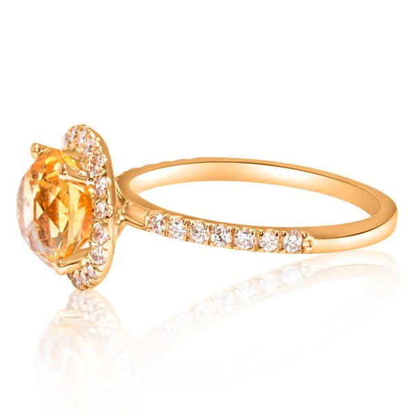 031267 SV 611b90d4 81ff 4b14 9055 9087cd9397c8 BRAND NEW Citrine Diamond Halo Ring in 14K Rose Gold 038 CTW