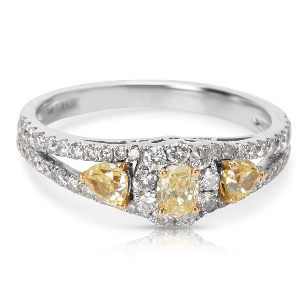 032588 fv Yellow Diamond Engagement Ring in 14K White Gold 100 CTW