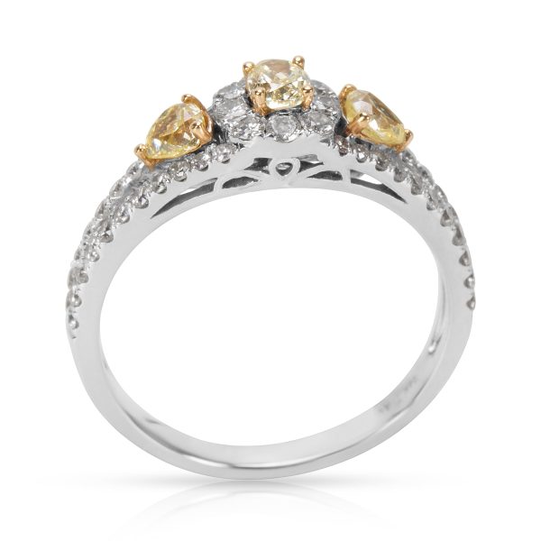 032588 pv Yellow Diamond Engagement Ring in 14K White Gold 100 CTW