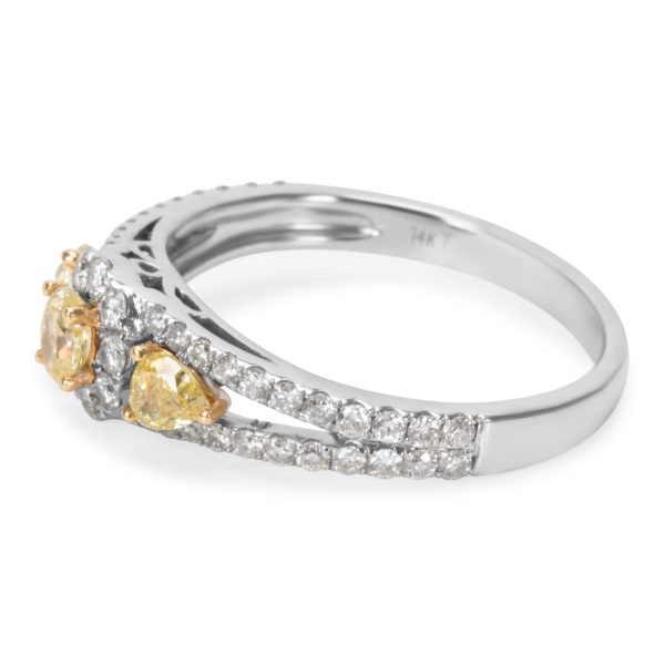 032588 sv Yellow Diamond Engagement Ring in 14K White Gold 100 CTW