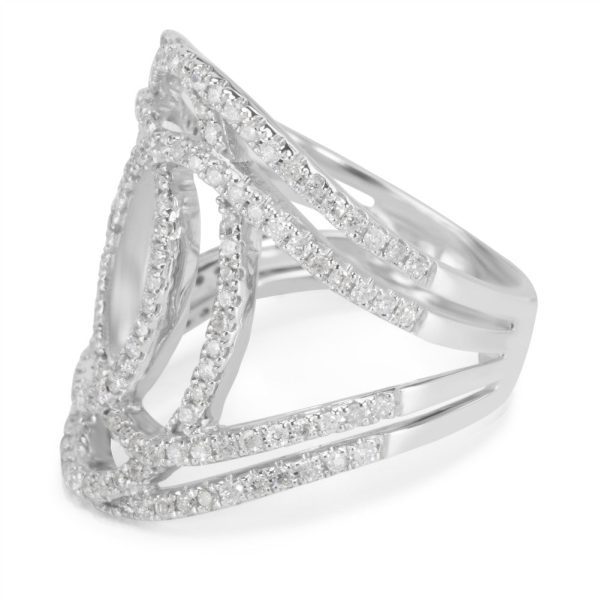 032599 sv e76044d3 eeb6 4b4c b21a 178176560534 BRAND NEW Diamond Interlocking Fashion Ring in 14K White Gold 108 CTW