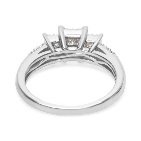 034105 bv 3 Stone Princess Cut Diamond Engagement Ring in 10K Gold H I SI2 050 ctw