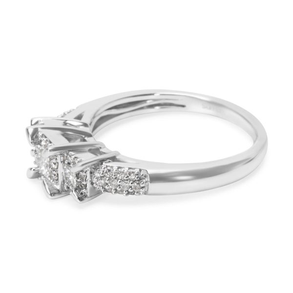 034105 sv 3 Stone Princess Cut Diamond Engagement Ring in 10K Gold H I SI2 050 ctw