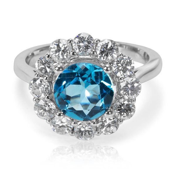 034579 fv edb51f83 fd2c 40ab b7b8 2a7b680b1914 BRAND NEW Blue Topaz Diamond Engagement Ring in 14k White Gold 123 CTW