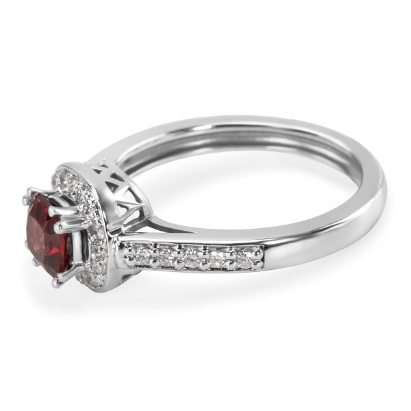 035206 sv b6598219 9865 4372 a558 d9c2575dd188 BRAND NEW Diamond Garnet Halo Fashion Ring in 14k White Gold 020 CTW