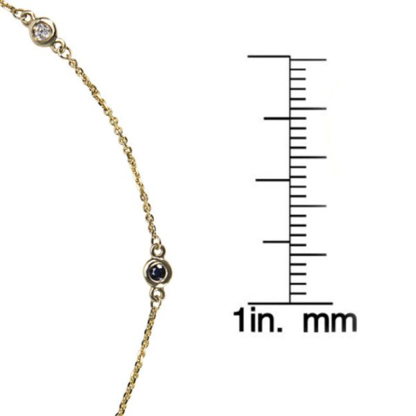 035706 sv BRAND NEW Diamond Sapphire By the Yard Necklace in 14K Yellow Gold 025 CTW