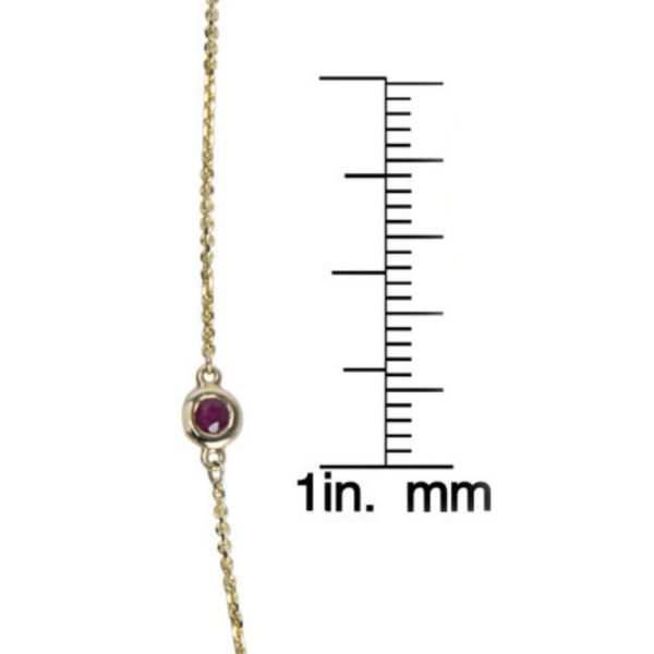 035708 sv BRAND NEW Diamond Ruby By the Yard Necklace in 14K Yellow Gold 053 CTW