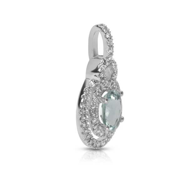 035885 sv a8a43e9f bb48 4c19 92e8 f5dcbe61454a BRAND NEW Aqua Oval Pendant in 14K White Gold with Diamonds 045 CTW