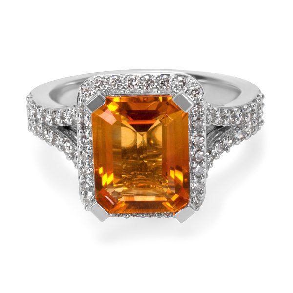 035956 fv 16edabcc 9daa 4594 90f9 9ab2d866c019 BRAND NEW Citrine Radiant Ring in 14K White Gold with Diamonds 075 CTW