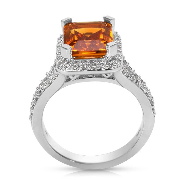 035956 pv e5db3574 f5de 423a 96b7 9e99aa74d50e BRAND NEW Citrine Radiant Ring in 14K White Gold with Diamonds 075 CTW