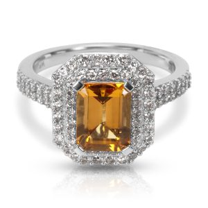 035958 fv 827c1e52 af5f 43b2 9097 68d0f5e10b8c BRAND NEW Citrine Octagon Ring in 14K White Gold with Diamonds 070 CTW