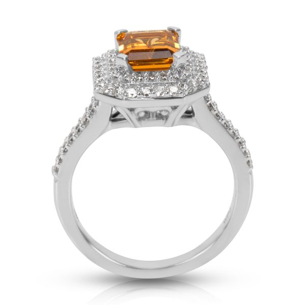 035958 pv 42d5bf52 1fb1 4ad0 a94d 8421c4ef6841 BRAND NEW Citrine Octagon Ring in 14K White Gold with Diamonds 070 CTW