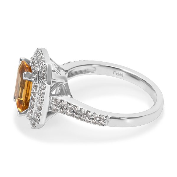 035958 sv a17e8e71 65bf 4edf bbba 3920f135aefd BRAND NEW Citrine Octagon Ring in 14K White Gold with Diamonds 070 CTW