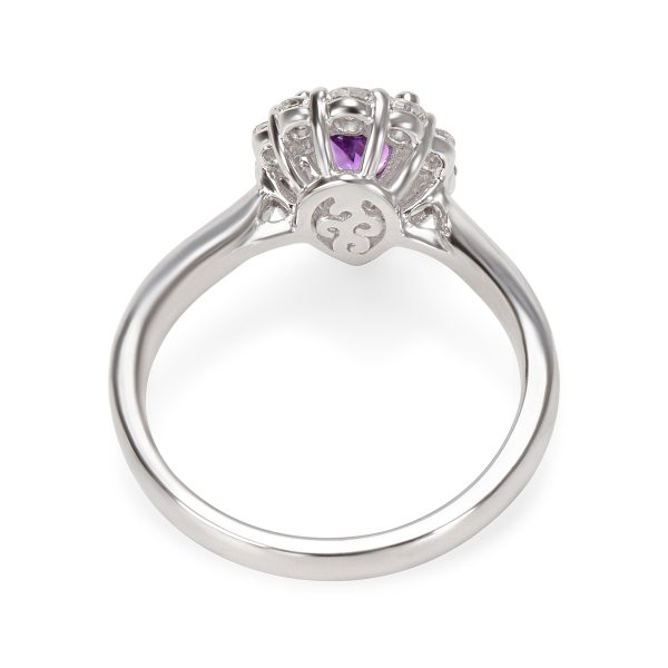 036346 bv e7a89b50 8c57 4e77 a1a9 e37e1f0d3857 BRAND NEW Diamond Halo Pear Shape Amethyst Ring in 14k White Gold 060 CTW