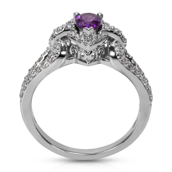 036374 pv BRAND NEW Diamond Amethyst Pear Ring in 14k White Gold 050 CTW