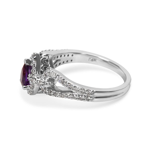 036374 sv BRAND NEW Diamond Amethyst Pear Ring in 14k White Gold 050 CTW