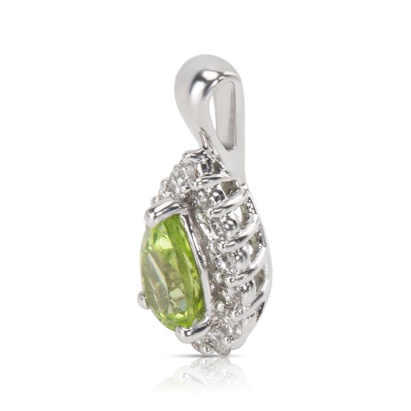 036381 sv 0b3c1bfa 6a80 4f50 b148 d1812ad64144 14K White Gold 045 ctw Diamond 085 ct Peridot Pear Pendant