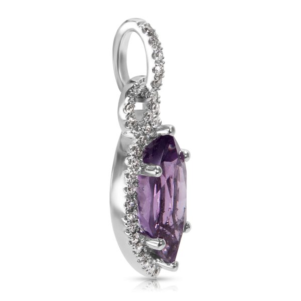 036404 sv c52068e9 8cd4 428d 8dcc 5615463b60c0 BRAND NEW Amethyst Pendant in 14K White Gold with Diamonds 020 CTW