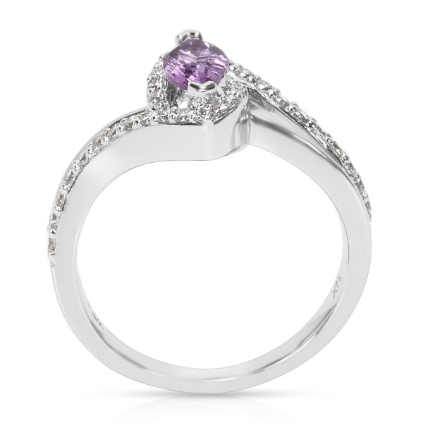 036433 pv BRAND NEW Amethyst Marquise Ring in 14K White Gold with Diamonds 048 CTW