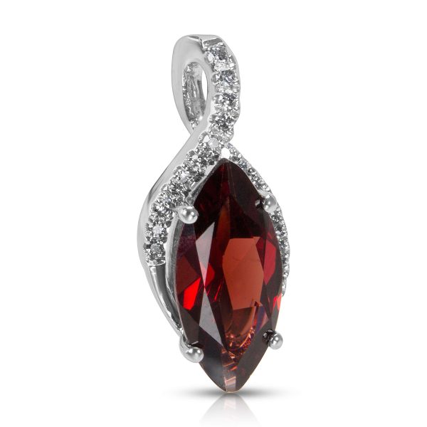 036448 fv 262539b0 09b7 4c33 86f8 e96b85fe817d BRAND NEW Diamond Garnet Marquise Pendant in 14k White Gold 015 CTW