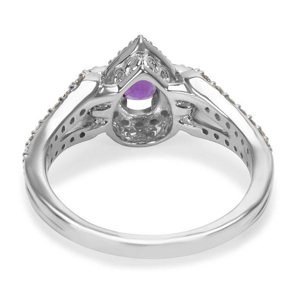 036457 bv 0e1bf3e6 3da6 4ce5 8e12 6978ef890b3d BRAND NEW Amethyst Diamond Pear Ring in 14K White Gold 050 CTW