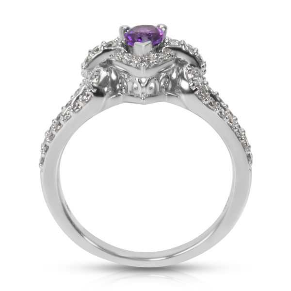 036457 pv e4d0b39c 3ed8 4765 b787 b8798fbd8cbd BRAND NEW Amethyst Diamond Pear Ring in 14K White Gold 050 CTW