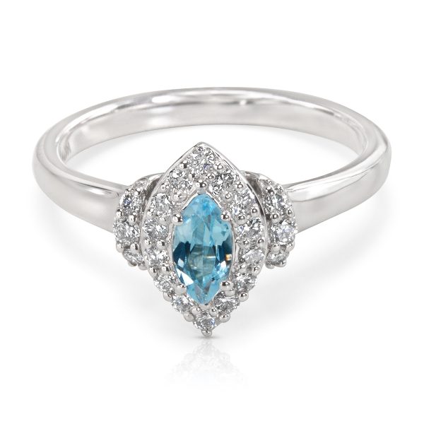 036469 fv 4e32bb8e ce2e 45c9 b1b1 9fe4bfdeef9d BRAND NEW Aquamarine Marquise Ring in 14K White Gold with Diamonds 027 CTW