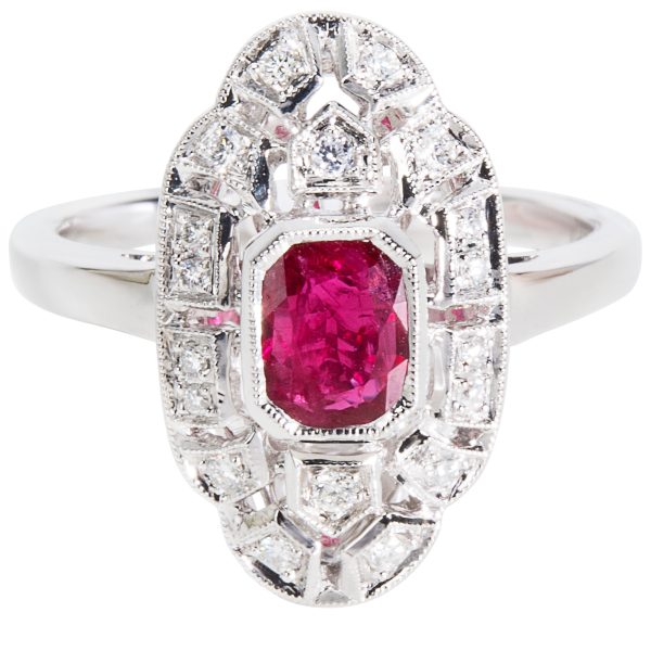 037031 fv Ruby Diamond Ring in 18K White Gold 014 CTW