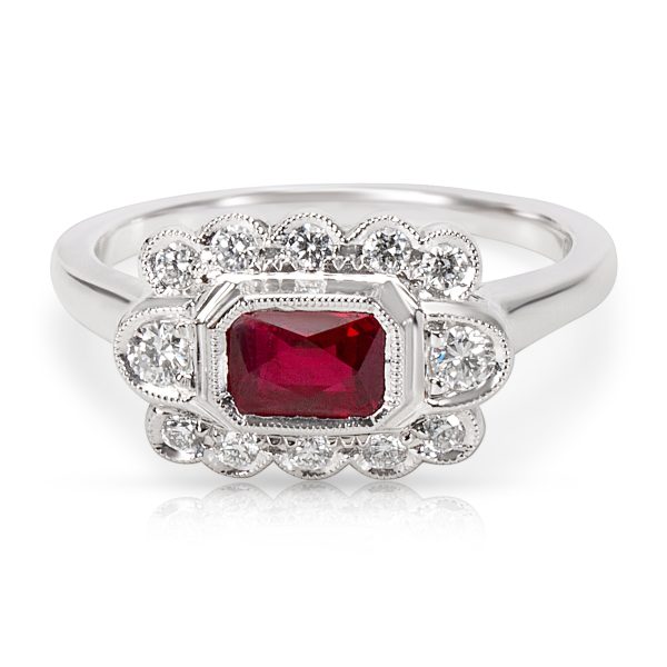 037035 fv Ruby Diamond Ring in 18K White Gold 025 CTW