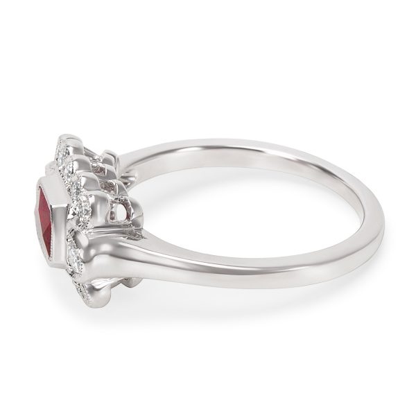 037035 sv Ruby Diamond Ring in 18K White Gold 025 CTW