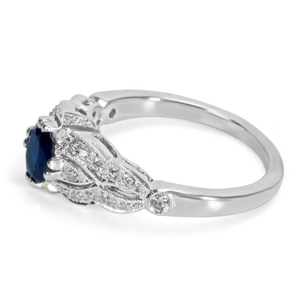 037053 av Sapphire Diamond Ring in 18K White Gold 023 CTW