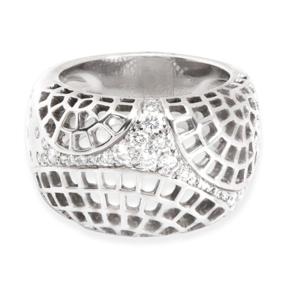 Rings Cartier Broiderie Diamond Dome Ring in 18K White Gold 045 Ctw