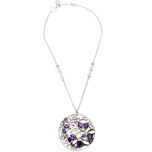 037106 PV 4314d74b cbb5 45ec b661 54c68cbe88ef BRAND NEW Di Modolo Purple Quartz Necklace in Plated Rhodium MSRP 1275