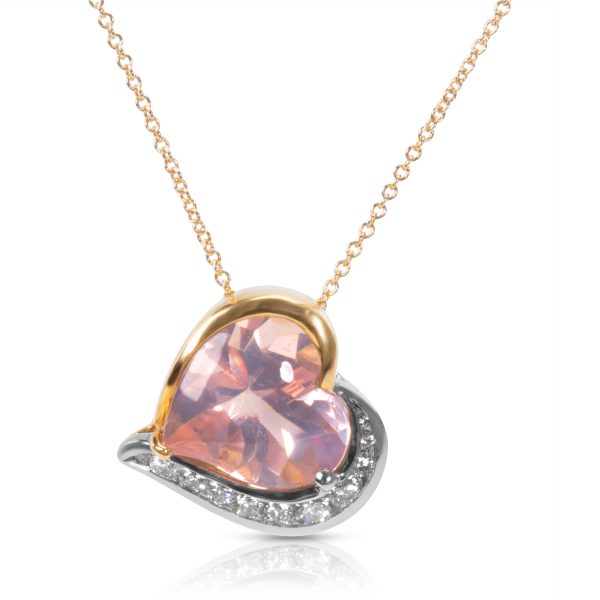 038113 fv a5754cb5 a92f 440c 98c6 45fe136beb8b Rose Quartz Heart Pendant in Yellow Gold Platinum with Diamond 029 CTW